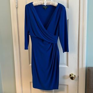 Ralph Lauren -.Royal blue figure flattering dress